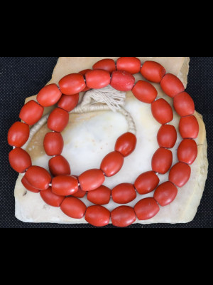 40 perles « Loubia » d’Ethiopie en pâte de verre