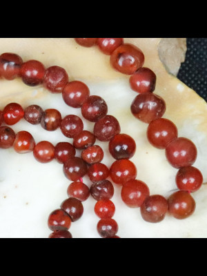103 perles rondes en cornaline
