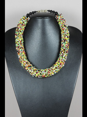 Collier perles en pâte de verre