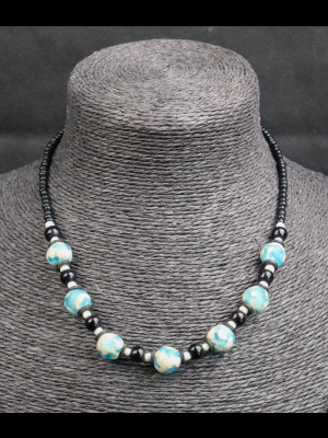 Collier perles du Ghana en verre