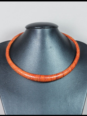 Collier cuir tressé