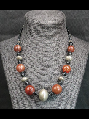 Collier perles en cornaline