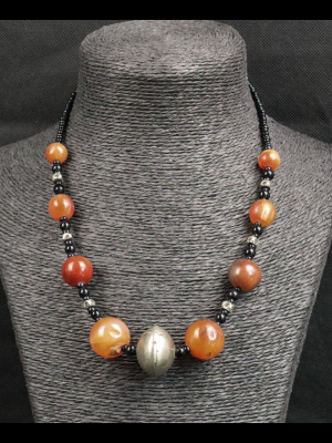 Collier perles en cornaline