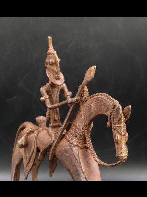 Cavalier dogon en bronze (Mali)