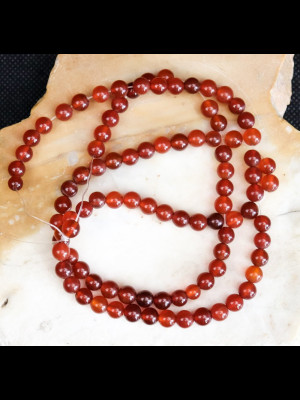 Fil de 95 perles rondes en cornaline
