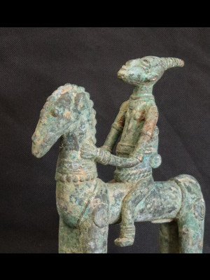 Cavalier dogon en bronze (Mali)