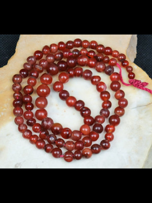 100 perles rondes en cornaline
