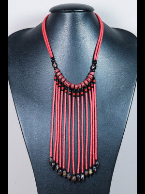 Collier perles koffi et perles en verre 