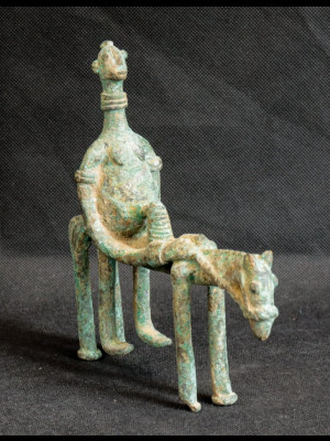 Cavalier dogon en bronze (Mali)