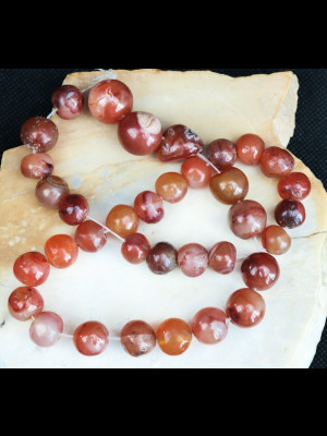 Fil de 35 perles en cornaline