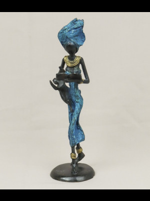 Femme lisant avec un enfant (bronze)