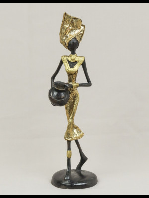 Femme portant un canari (bronze)