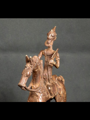 Cavalier dogon en bronze (Mali)