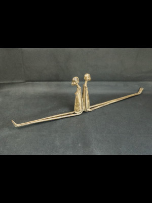 Couple dos à dos (bronze de Burkina Faso)