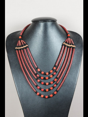 Collier koffi et perles en pâte de verre