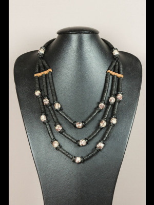 Collier koffi et perles en pâte de verre