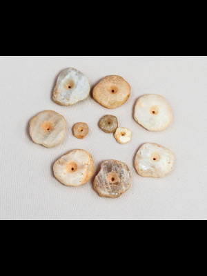  9 perles en quartz-cristal de roche