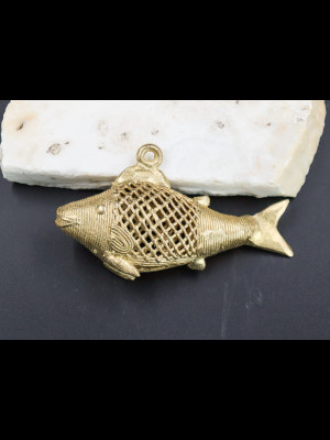 Pendentif "poisson" en laiton