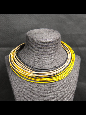 Collier 20 fils de cuir