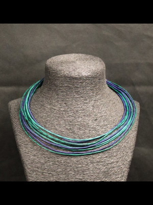 Collier 10 fils de cuir