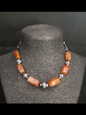 Collier perles en cornaline