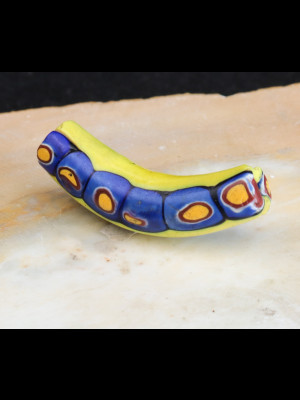 Perle millefiori de troc vénitienne "banane" 