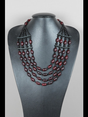 Collier 4 rangs de perles en pâte de verre