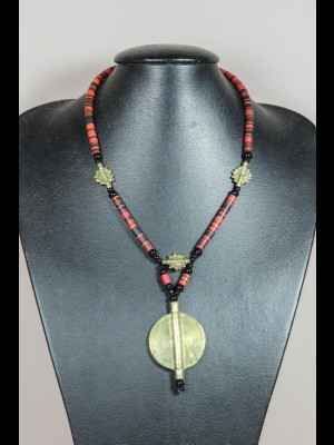 Collier perles en laiton et koffi