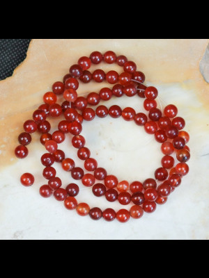 96 perles rondes en cornaline