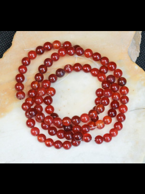96 perles rondes en cornaline